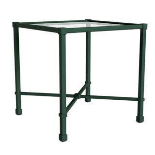 Brown Jordan Venetian 18" Square Occasional Table in Forest Green For Sale