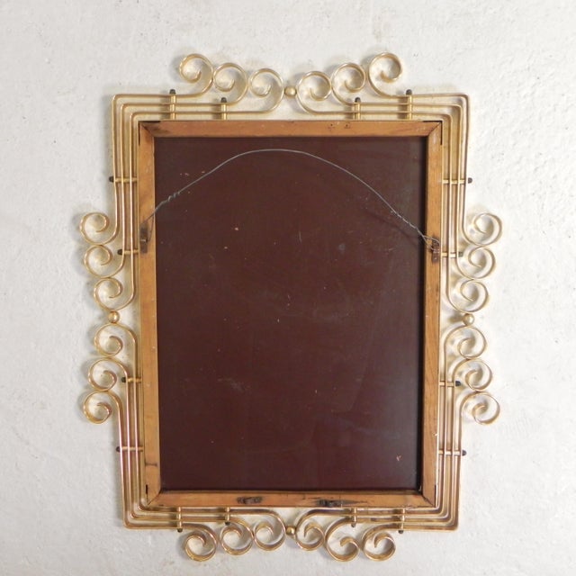 Vintage Faceted Mirror in Aluminum Frame, 1950s For Sale - Image 4 of 14