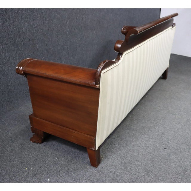 American Classical Empire Acanthus Carved Mahogany Sofa For Sale - Image 9 of 11