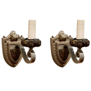 Circa 1910's Single Arm Gothic Revival Sconces Probably Caldwell - a Pair
