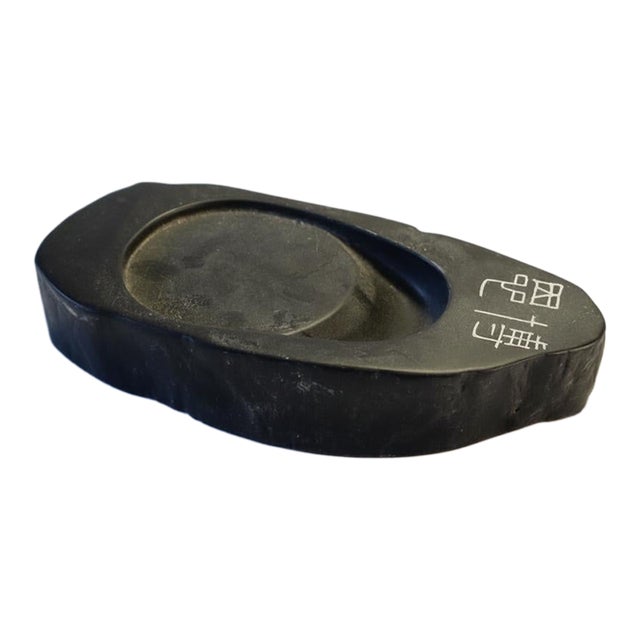 Japanese Calligraphy Ink Stone Suzuri Stick Grinder Black Slate For Sale