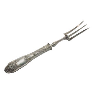Classicist Silver Roast Fork, France, 1880s For Sale