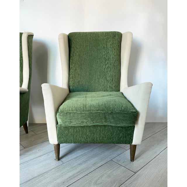 Forest Green Two-Tone Armchairs, 1950s, Set of 2 For Sale - Image 8 of 14