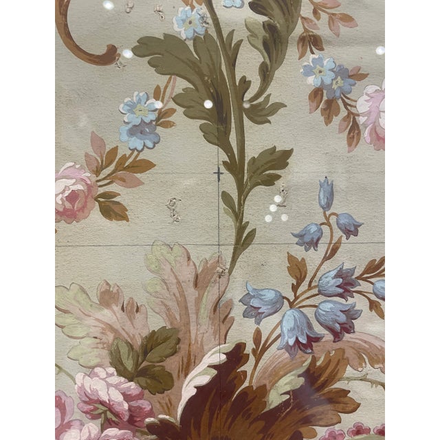 Paper Antique French Wall Covering Strike-Off For Sale - Image 7 of 12