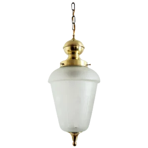 Italian Brass and Cut Glass Pendant Lamp, 1970s