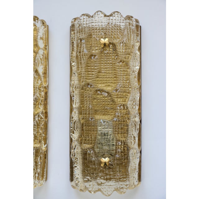 Metal Glass and Brass Wall Lights by Carl Fagerlund for Orrefors, 1960, Set of 2 For Sale - Image 7 of 18