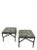 Faux Bamboo Brass & Contemporary Upholstered Benches Ottomans -a Pair For Sale