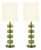 Modern Venetian Glass and Brass Lamps With Green Drum Glass, Murano, Italy For Sale