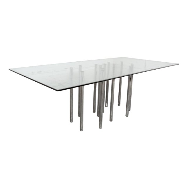 Mille Glass Dining Table by Bonaldo For Sale