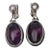 Vintage Amethyst and Sterling Silver Drop Dangle Clip On Earrings - 2 Pieces For Sale