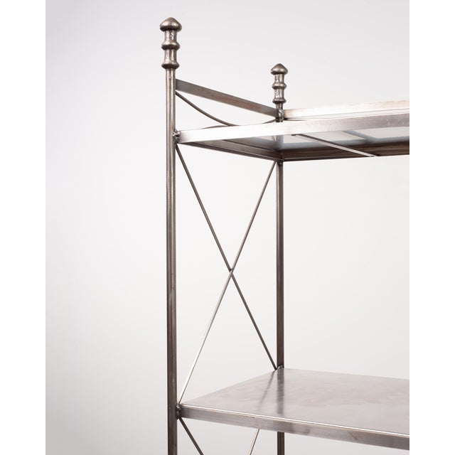 Silver French Neoclassical Style Five Tier Steel Étagère Shelves For Sale - Image 8 of 17