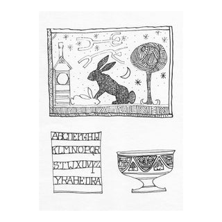 1980s Ron Yrabedra Rabbit Drawing For Sale