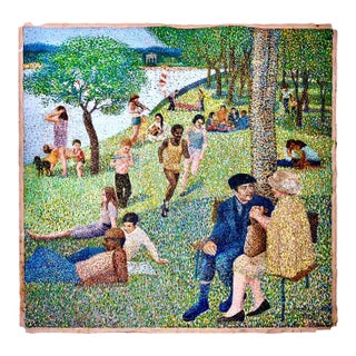 A Figurative Pointillist Painting After Georges Seurat’s “Sunday Afternoon…” by Brenda Joysmith For Sale