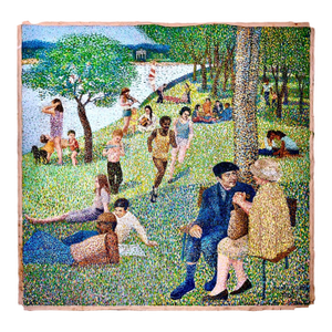A Figurative Pointillist Painting After Georges Seurat’s “Sunday Afternoon…” by Brenda Joysmith