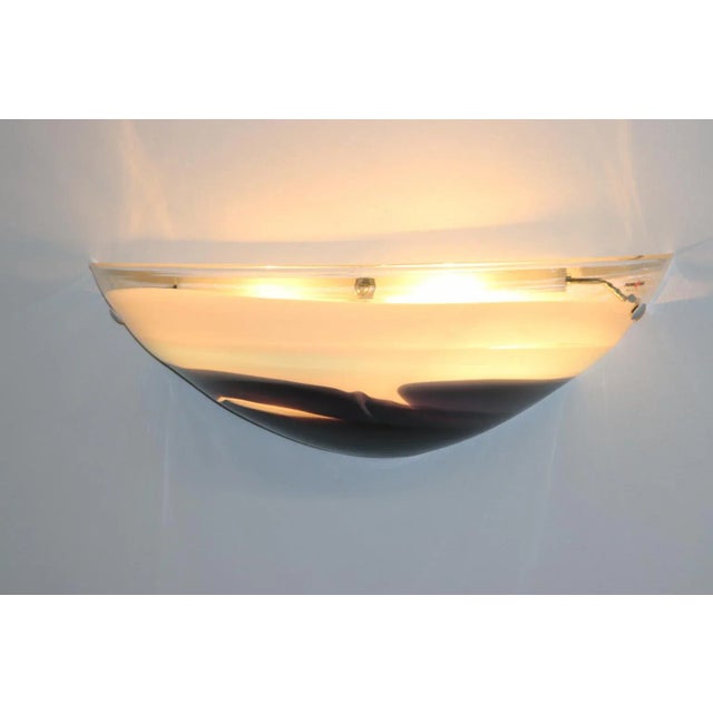 Glass Italian Wall Lamp Murano Hand Blown Transparent Glass For Sale - Image 7 of 13