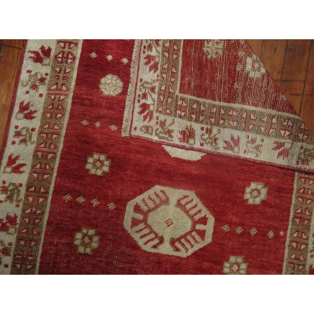 Textile Red Antique Turkish Oushak Runner - 2'6" x 11'9" For Sale - Image 7 of 8