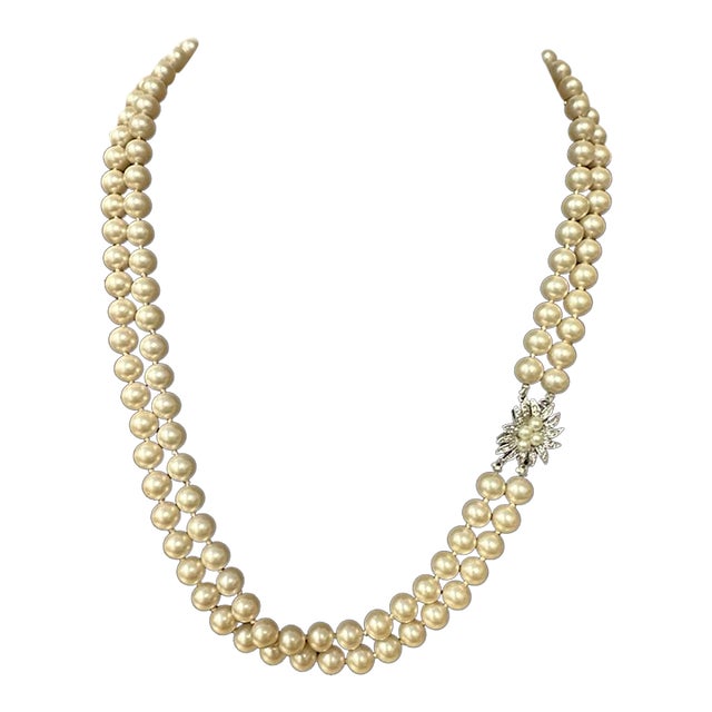 Mid 20th Century Marvella Double Strand Faux Pearl Necklace