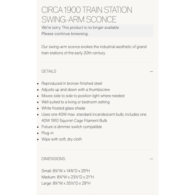 Industrial Contemporary Restoration Hardware Swing-Arm Wall Light (2 Available) For Sale - Image 3 of 4