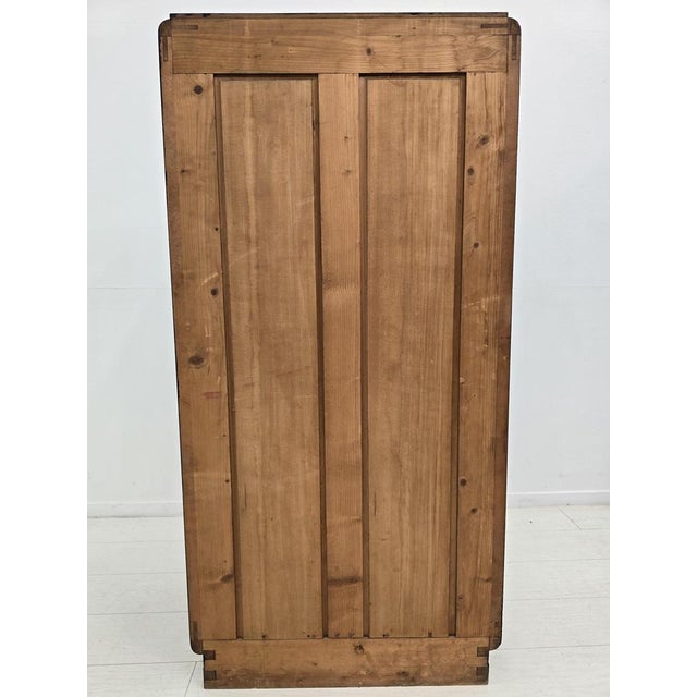 Viennese Art Deco Wardrobe in Black Lacquer with Brass Details, 1940s For Sale - Image 9 of 11