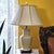 Vintage Ivory Speckled Ceramic Ginger Jar Style Table Lamp With Cream Shade & Wood Base For Sale - Image 18 of 18