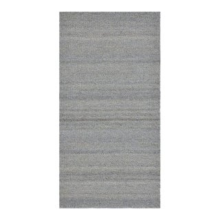 3x5 Gray Handwoven Wool Viscose Subtle Linear Texture Geometric Carpet Rug For Sale