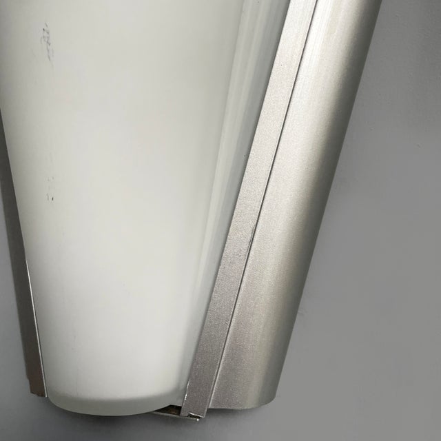 Italian Modern Opaline Glass and Metal Wall Lamps, 1980s, Set of 3 For Sale - Image 14 of 18