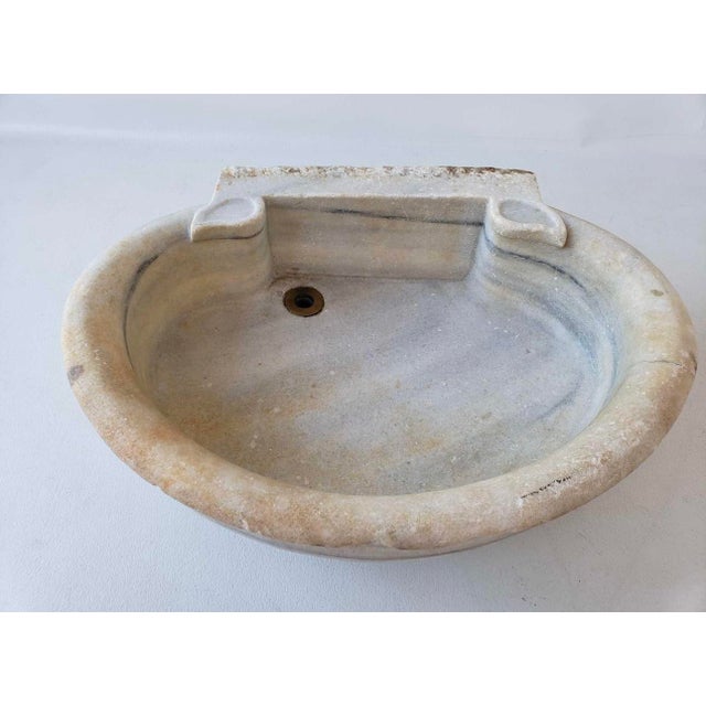 Victorian Antique French White Marble Sink For Sale - Image 3 of 17