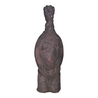 Claude Horan Signed Hawaiian Studio Pottery Female Sculpture 14" For Sale