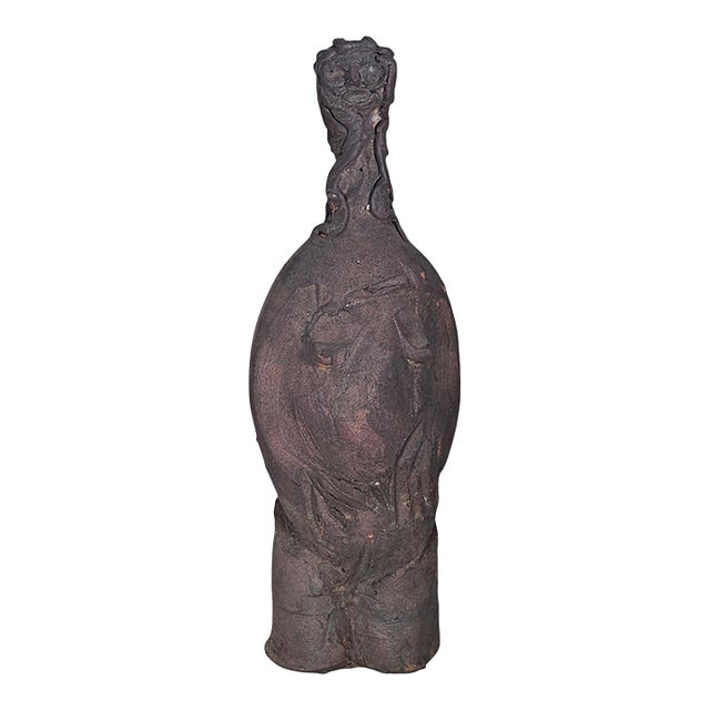 Claude Horan Signed Hawaiian Studio Pottery Female Sculpture 14" For Sale