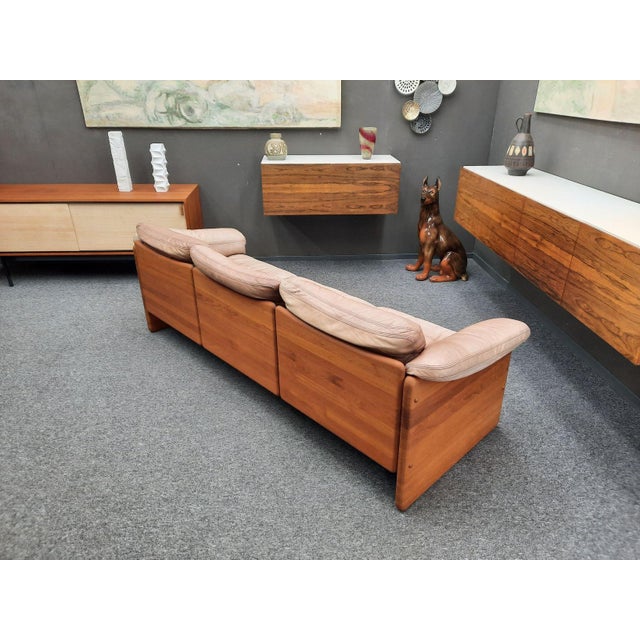 Danish Teak and Leather Sofa by Mikael Laursen, 1970s For Sale - Image 6 of 13
