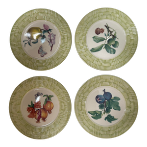 Niderviller Botanique Dessert Plates, Set of Four