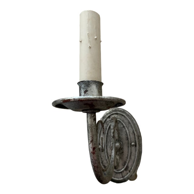 1980w Silver Painted Wall Sconce For Sale