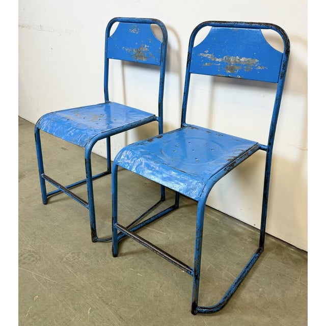 - Vintage Industrial iron chair - Made in former Czechoslovakia during the 1950s - The weight of the chair is 4 kg.