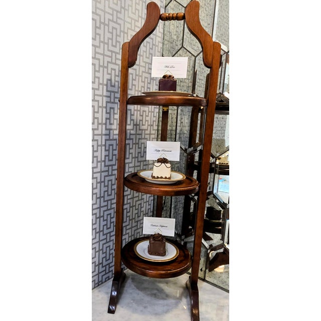 Vintage Cornwall 3-Tier Folding Pie Stand / Silent Butler Serving Table, South Paris Maine For Sale - Image 12 of 12