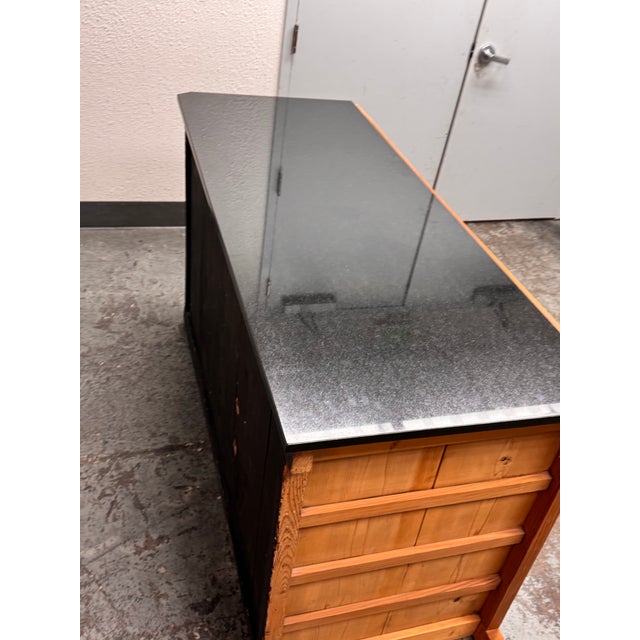 Mid 20th Century Vintage Japenese Marble Top Tansu For Sale - Image 5 of 12