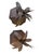 Pair of Vintage Neoclassical Cast Iron & Copper Architectural Finials With Wrought Botanical Agave Crests For Sale In West Palm - Image 6 of 12