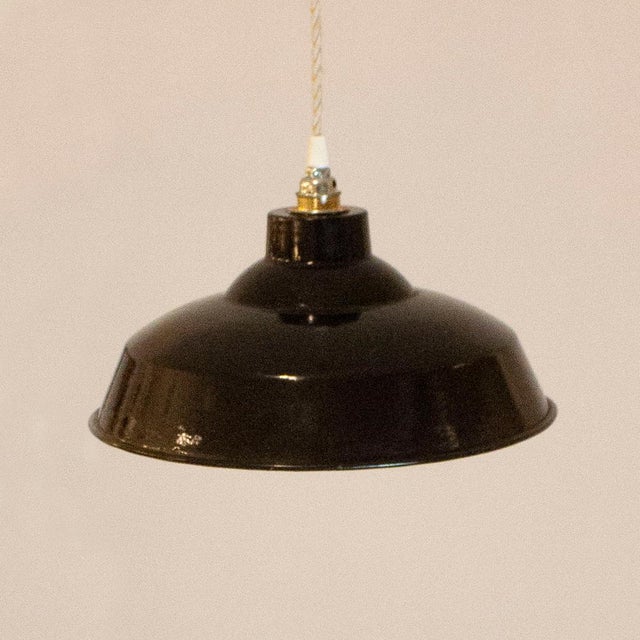 Black Industrial Pendant Lamp, Spain, 1950s For Sale - Image 4 of 7