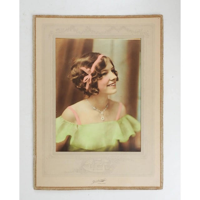 Art Deco Vintage 1920's Paris Texas Hand Tinted Glamour Photograph Young Woman For Sale - Image 3 of 4