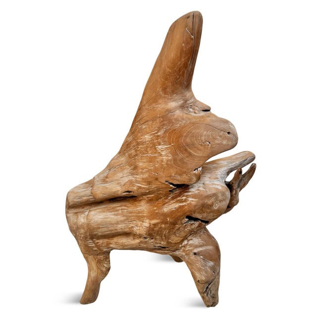 Vintage Organic Solid Teak Root Chair For Sale - Image 4 of 7