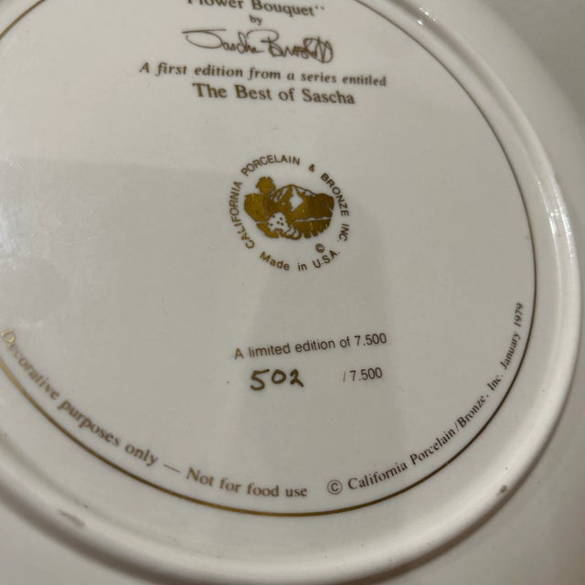 Vintage Sascha Brastoff Plate Decorated With Transfer Printed Decal Over Porcelain For Sale In Chicago - Image 6 of 13