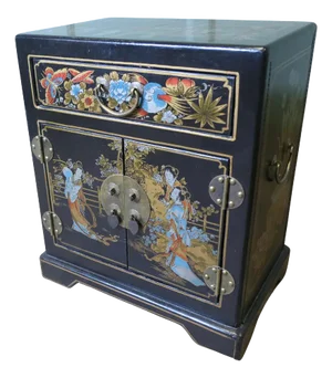 Small Chinoiserie Cupboard in Black Lacquer, 1960