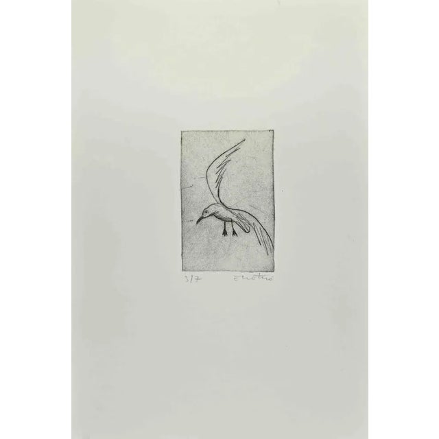 Seagull is an Etching realized by Enotrio Pugliese in 1963. Limited edition of 7 copies numbered and signed by the artist....