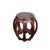 Vintage Reddish Brown Oriental Barrel Shape Round Stool Side Table For Sale - Image 9 of 11