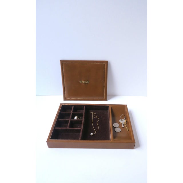 Leather Jewelry Box, Midcentury For Sale In New York - Image 6 of 12