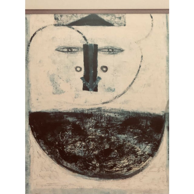 Mid Century Abstract Art ‘The Seer’ After Adolf Gottlieb, Signed and Framed For Sale - Image 4 of 7