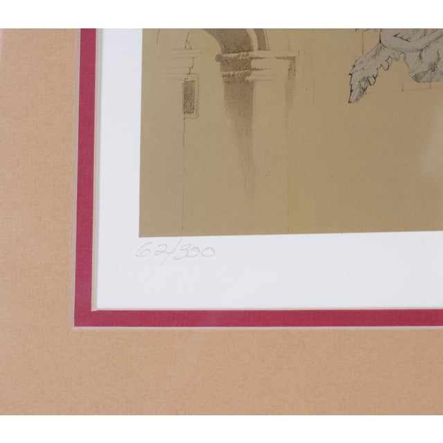 Excellent Condition 1970s Lithograph Print on Paper Charles Bragg "The Observer" Hand Signed and Numbered Limited Edition...