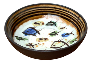 Mid-Century German Studio Pottery Bowl with Fish Designs from Pottery Bücking Börnsen, 1960s