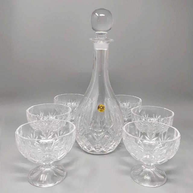 Mid-Century Crystal Decanter Set, 1960s, Set of 7 For Sale - Image 8 of 9