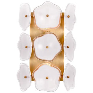 Kate Spade New York for Visual Comfort Signature Leighton Small Sconce in Soft Brass with Cream Tinted Glass For Sale