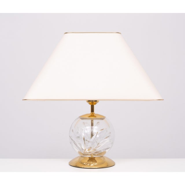 Glass Hollywood Regency German Crystal Ball Table Lamp, 1970s For Sale - Image 7 of 13